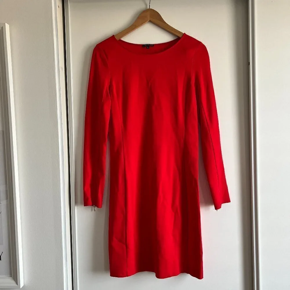 Theory | Kalion Midi Red  Dress - Picture 4 of 6